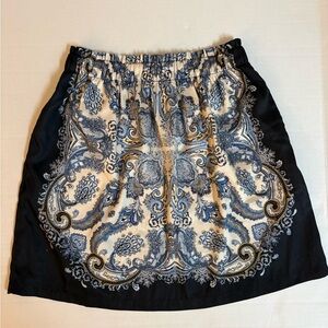 H&M Navy and Blue Paisley Bandana Print Skirt